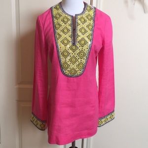 Tory Burch pink Linen Tunic